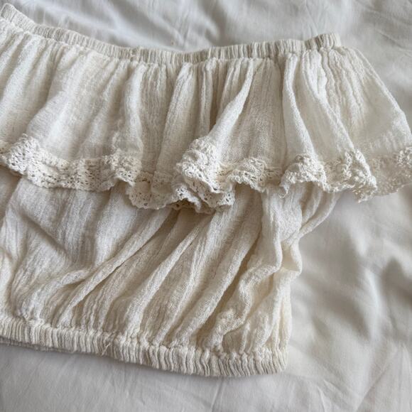 Jen’s Pirate Booty Cha Cha Tube Top Strapless Ruffle Cream One Size - Picture 3 of 7